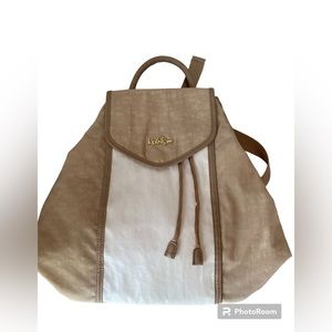 Kipling Wendy Backpack Purse Tan White NWT